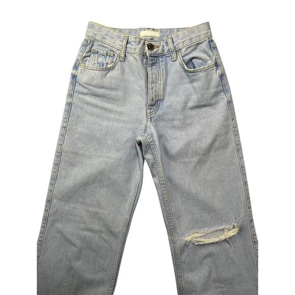 River Island Women’s Wide Leg Light Wash Denim Jeans - Distressed - 6 - Picture 2 of 8